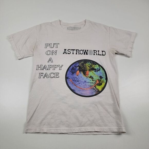 Astroworld Travis Scott Merch Down to Earth White Tshirt size Small Shor… - Picture 1 of 9
